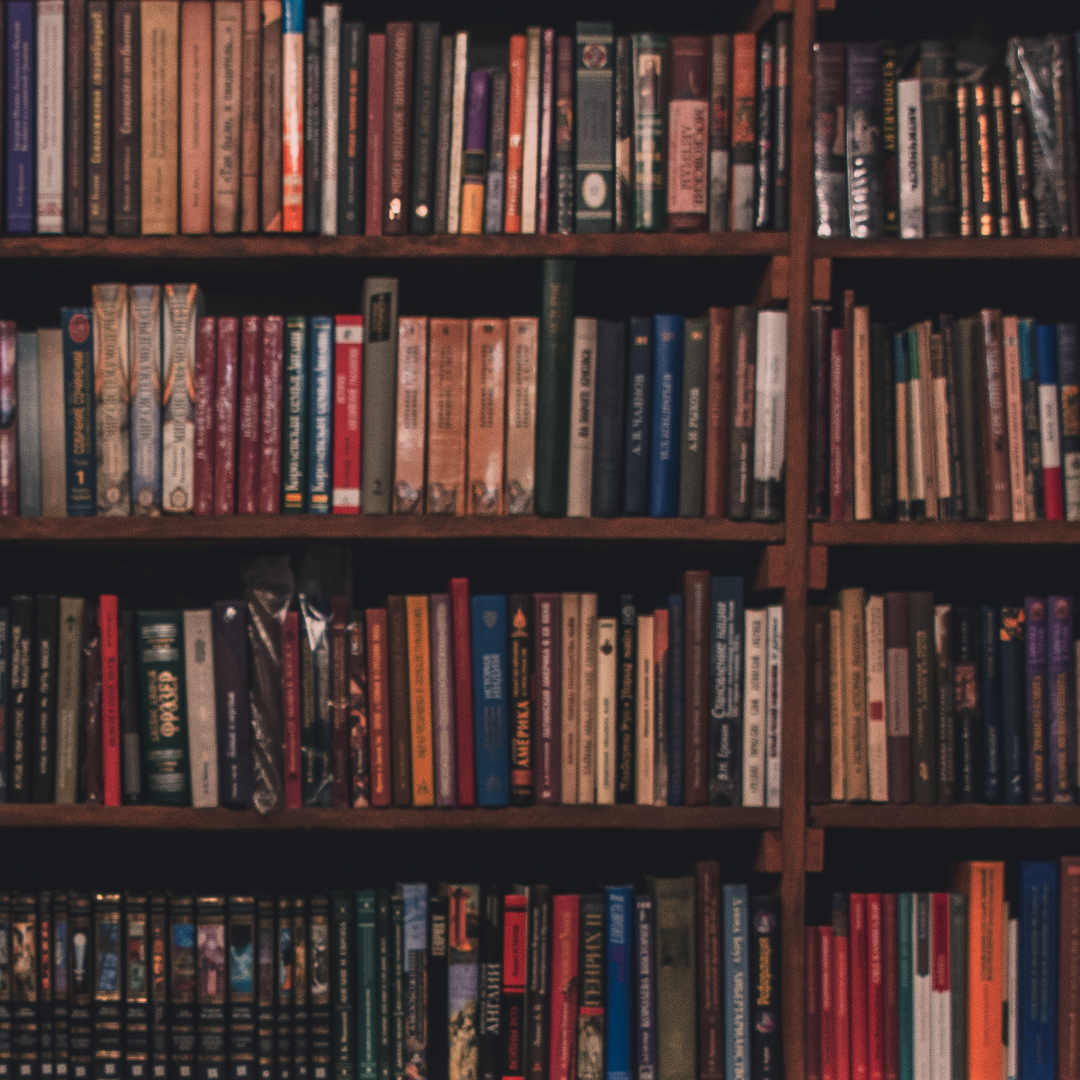 shelves with many books
